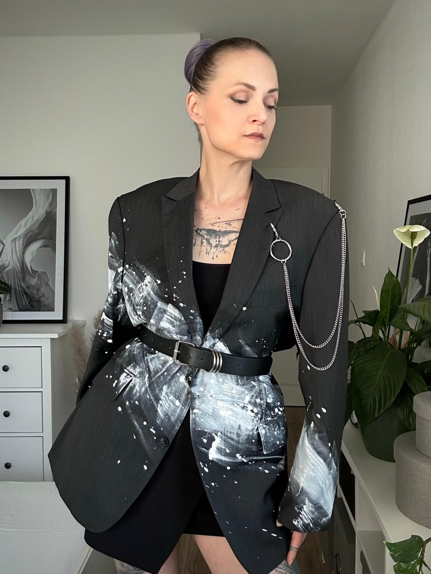 Upcycled blazer COMA WHITE