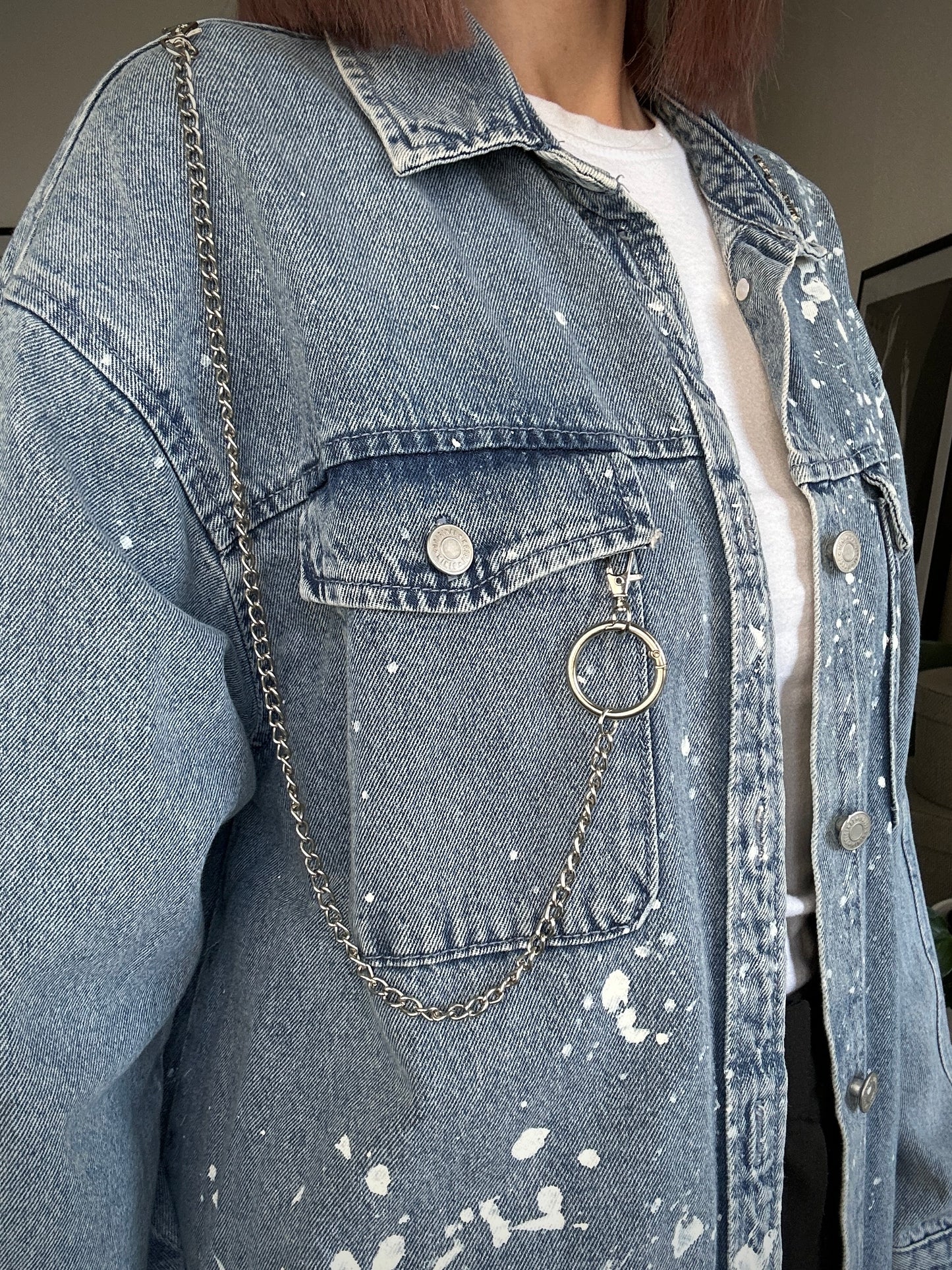 Upcycled denim shirt DARK MOTH