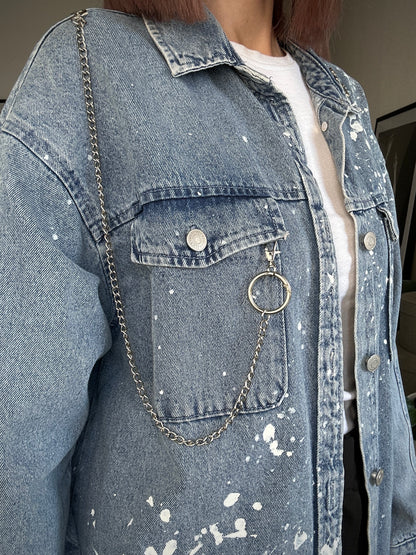 Upcycled denim shirt DARK MOTH