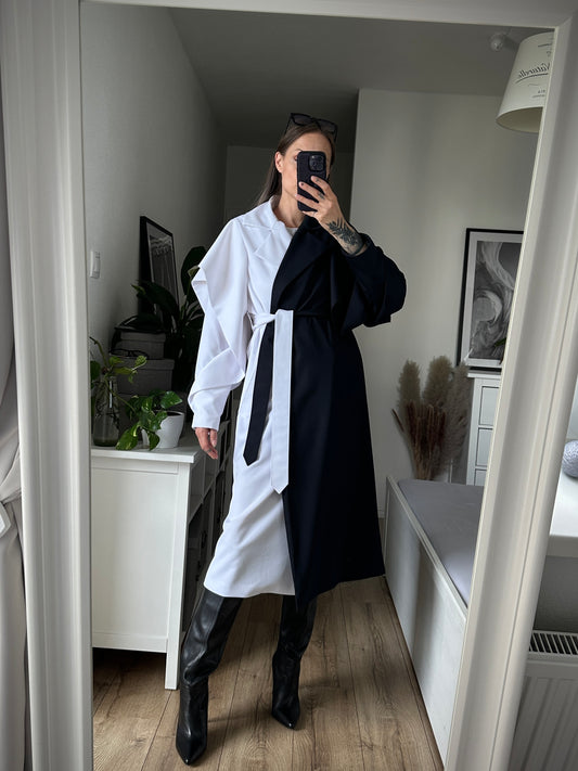 Trenčkot SLEEVES black&white
