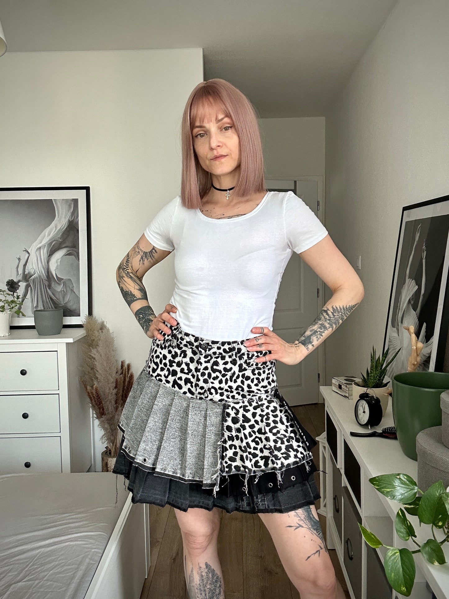 Upcycled skirt DENIM LEO