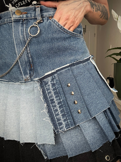 Upcycled skirt DENIM PUNK