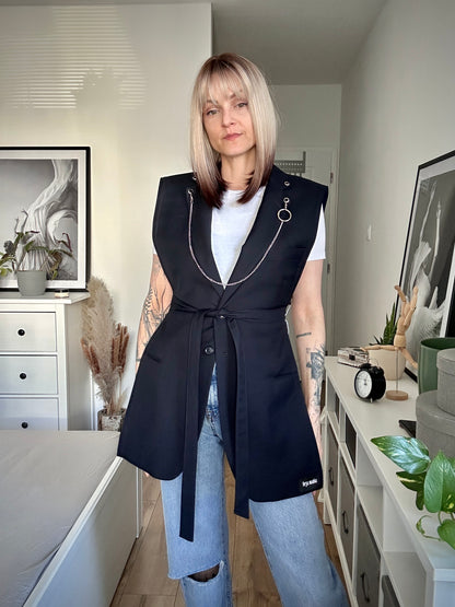 Upcycled vest TAINTED LOVE blue