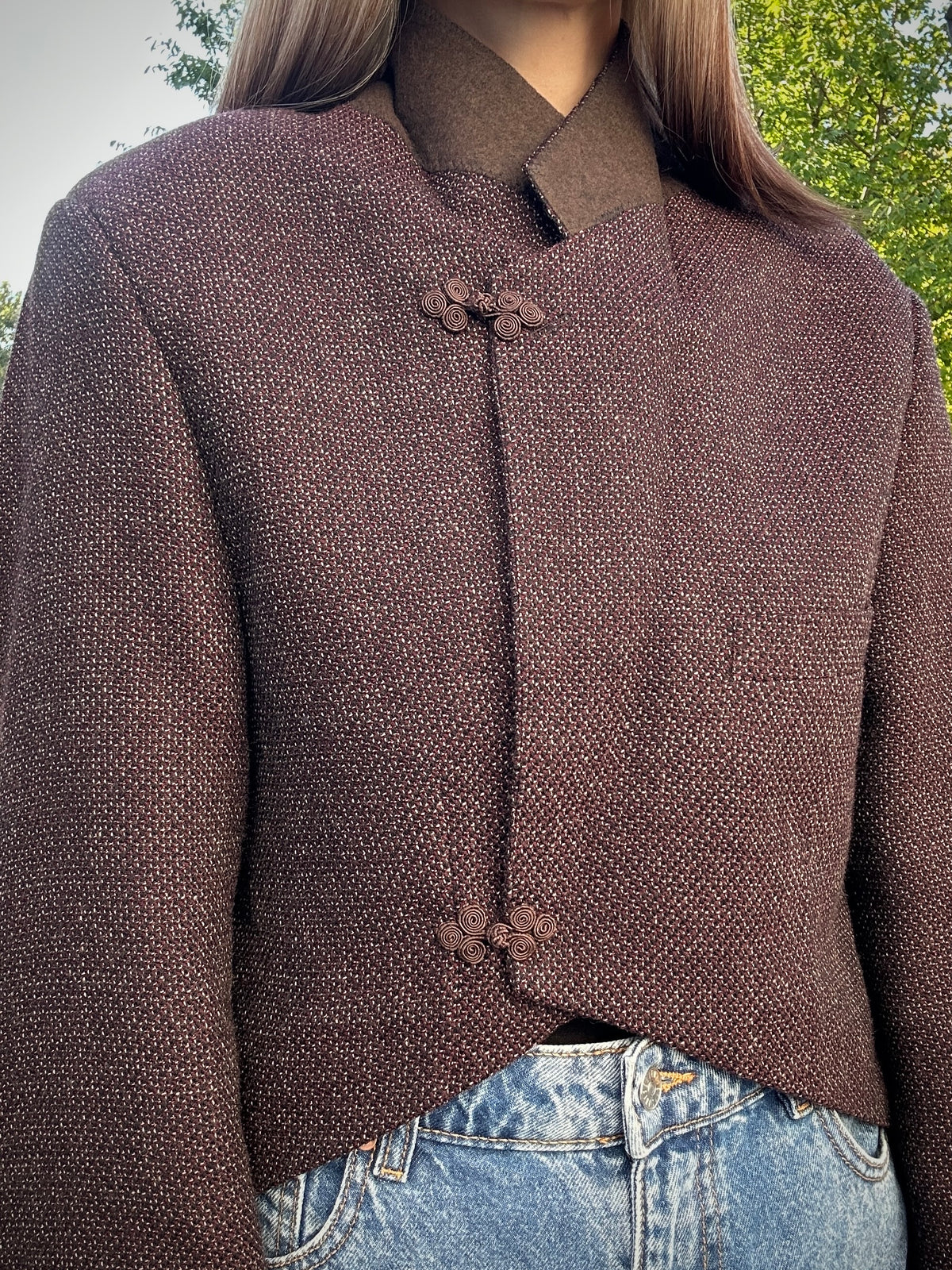 Upcycled coat REBORN burgundy