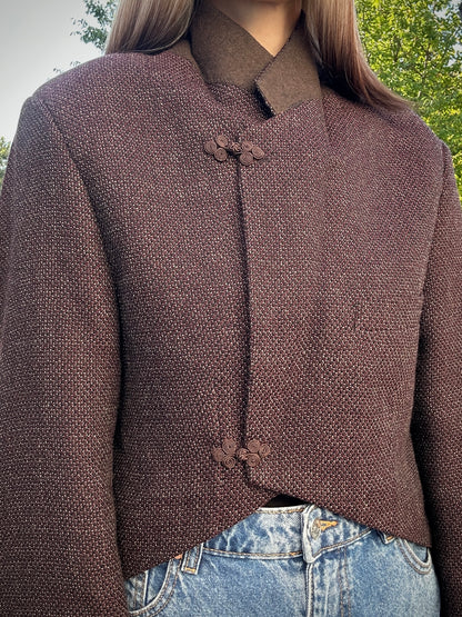 Upcycled coat REBORN burgundy