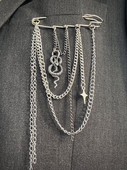 Upcycled blazer DARK WIDOW grey snake