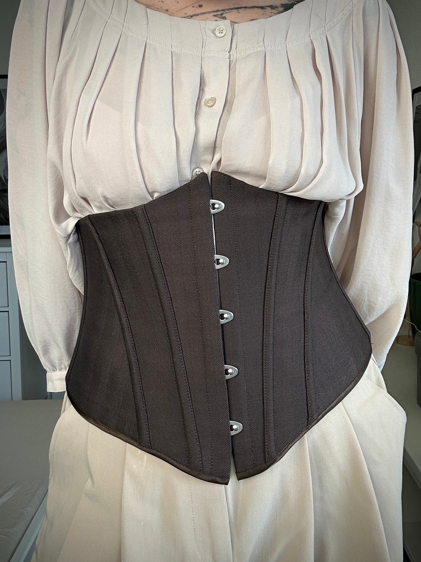 Upcycled CORSET BLAZER brown