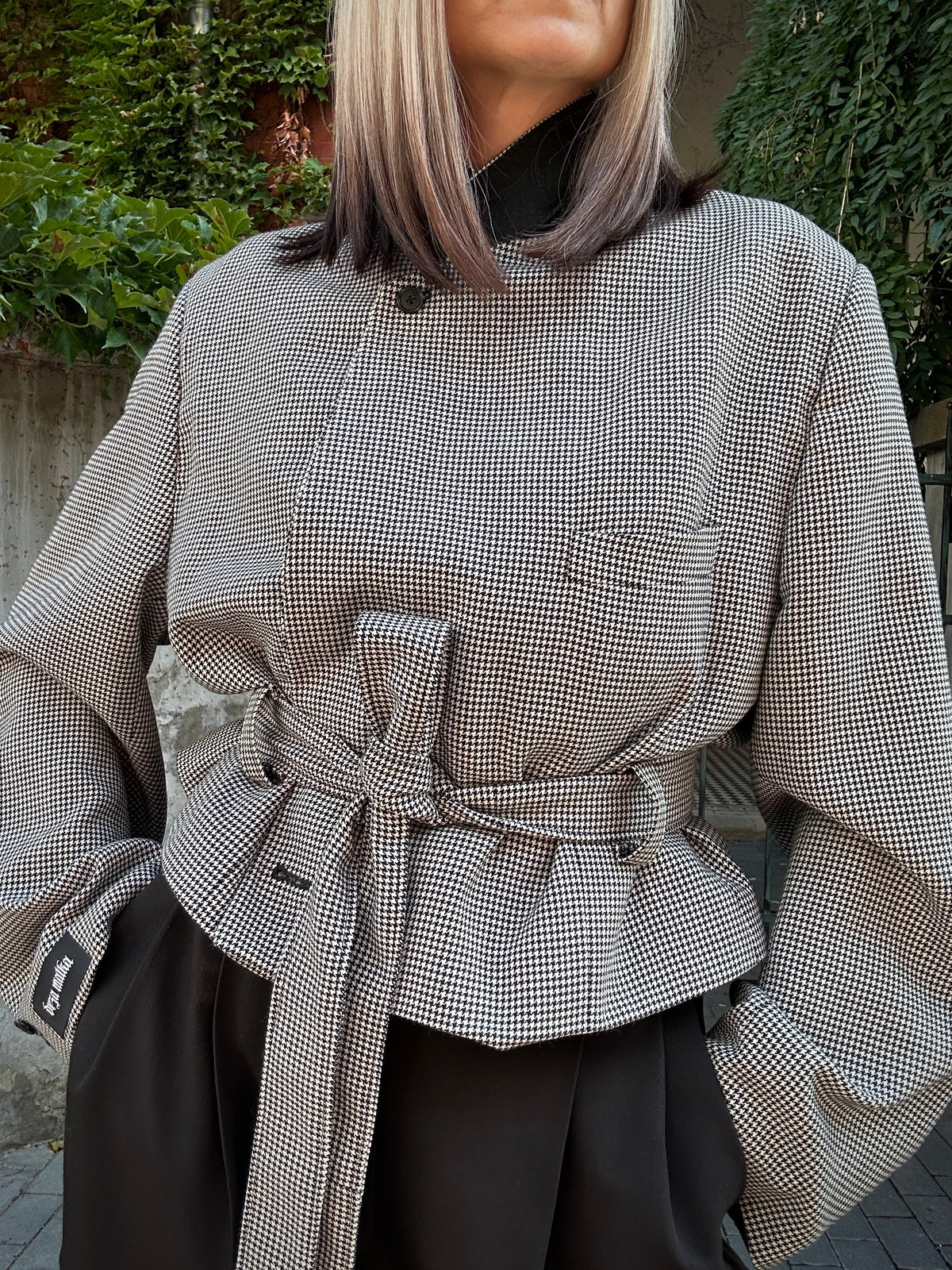 Upcycled coat RENEWAL houndstooth
