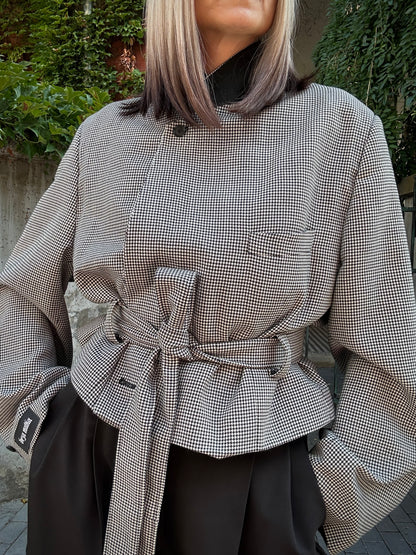 Upcycled coat RENEWAL houndstooth