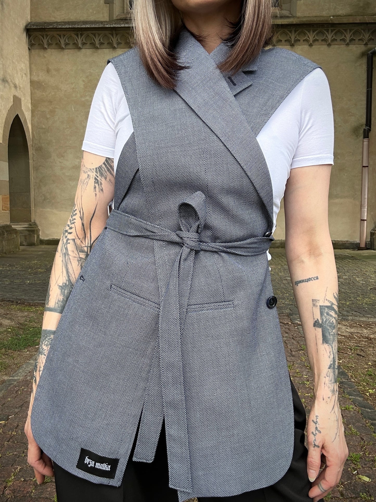 Upcycled vest TAINTED LOVE light blue