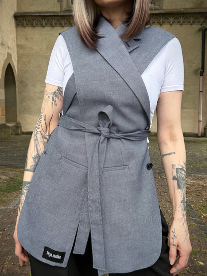 Upcycled vest TAINTED LOVE light blue