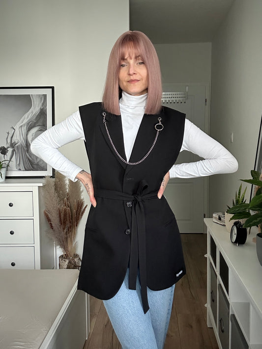 Upcycled vest TAINTED LOVE black