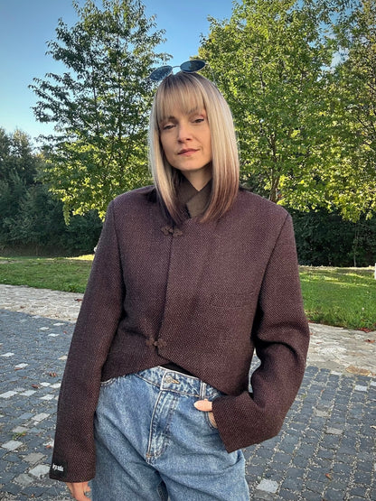 Upcycled coat REBORN burgundy