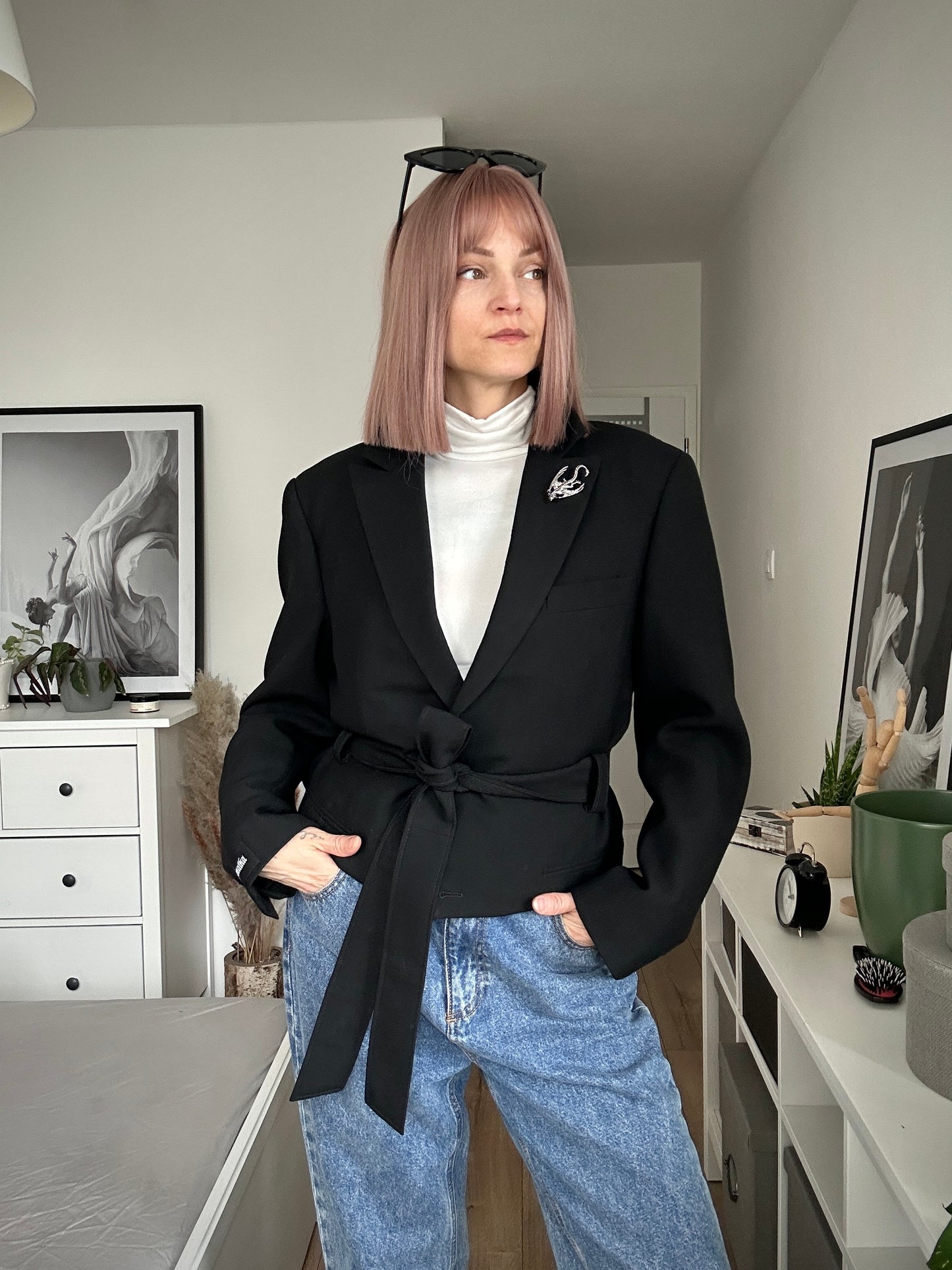 Upcycled coat RENEWAL black