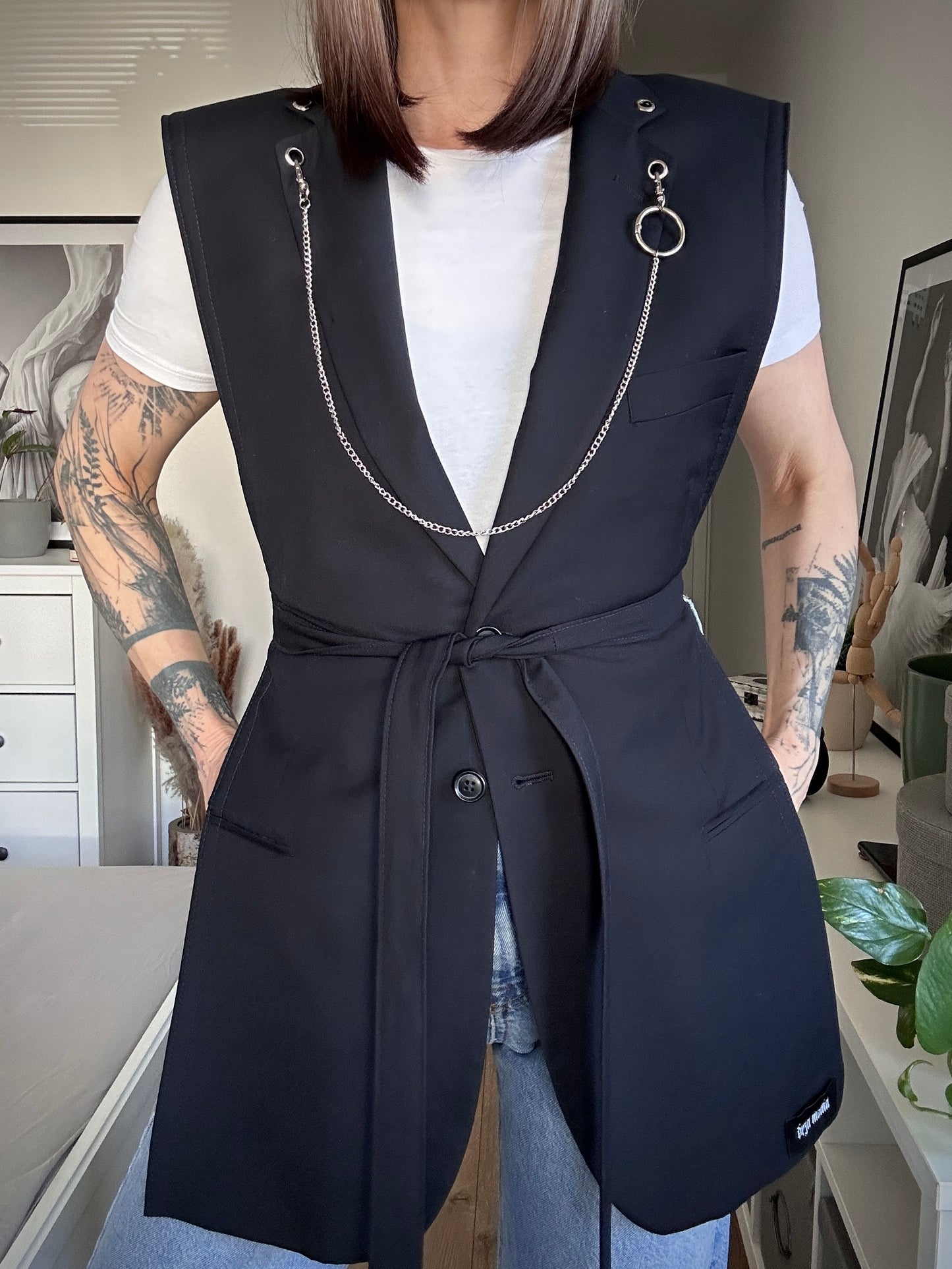 Upcycled vest TAINTED LOVE blue