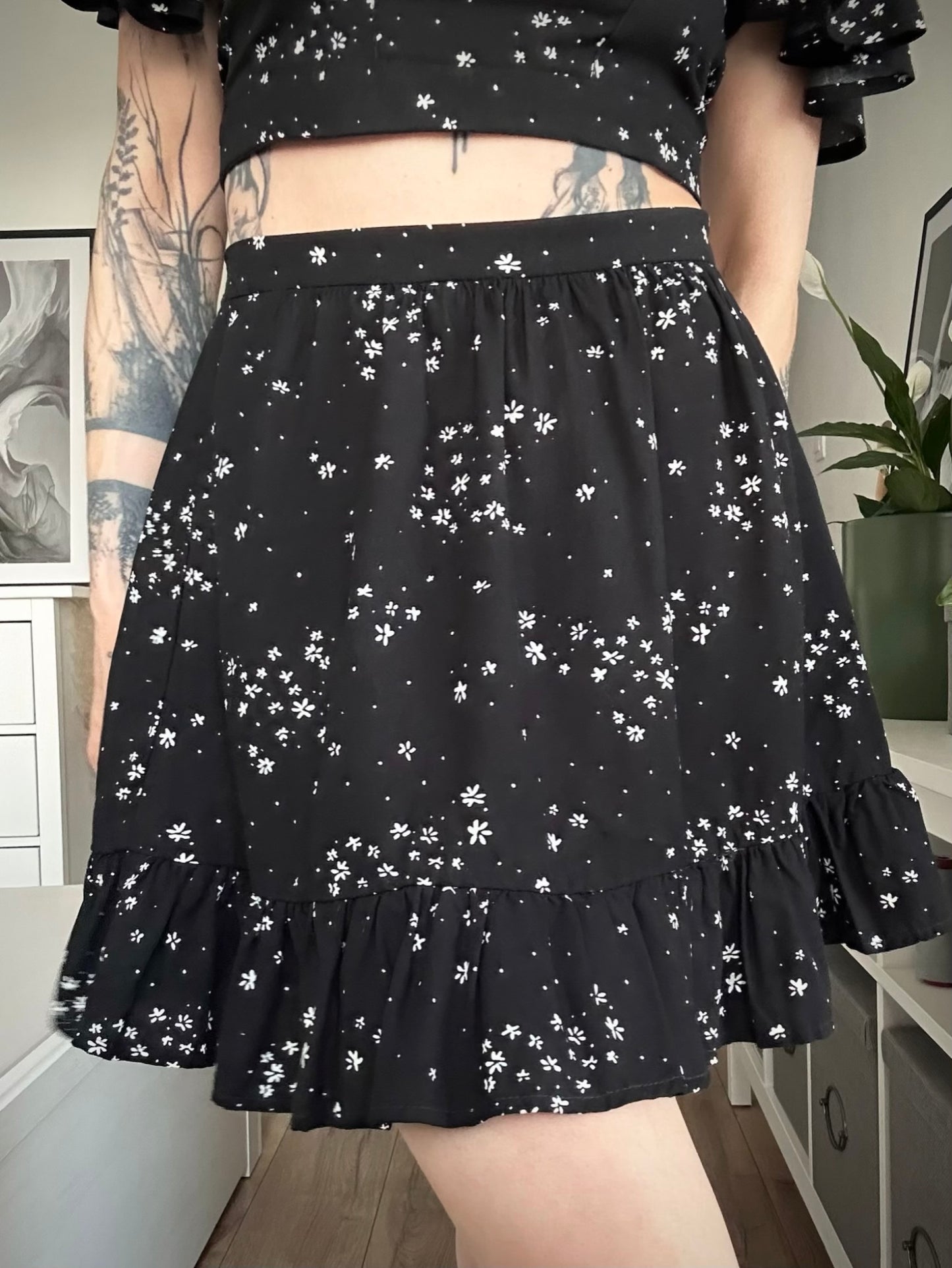 Upcycled coord set BLACK MEADOW