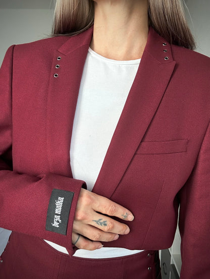 Upcycled blazer + garter cover DAYANARA burgundy