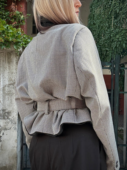 Upcycled coat RENEWAL houndstooth