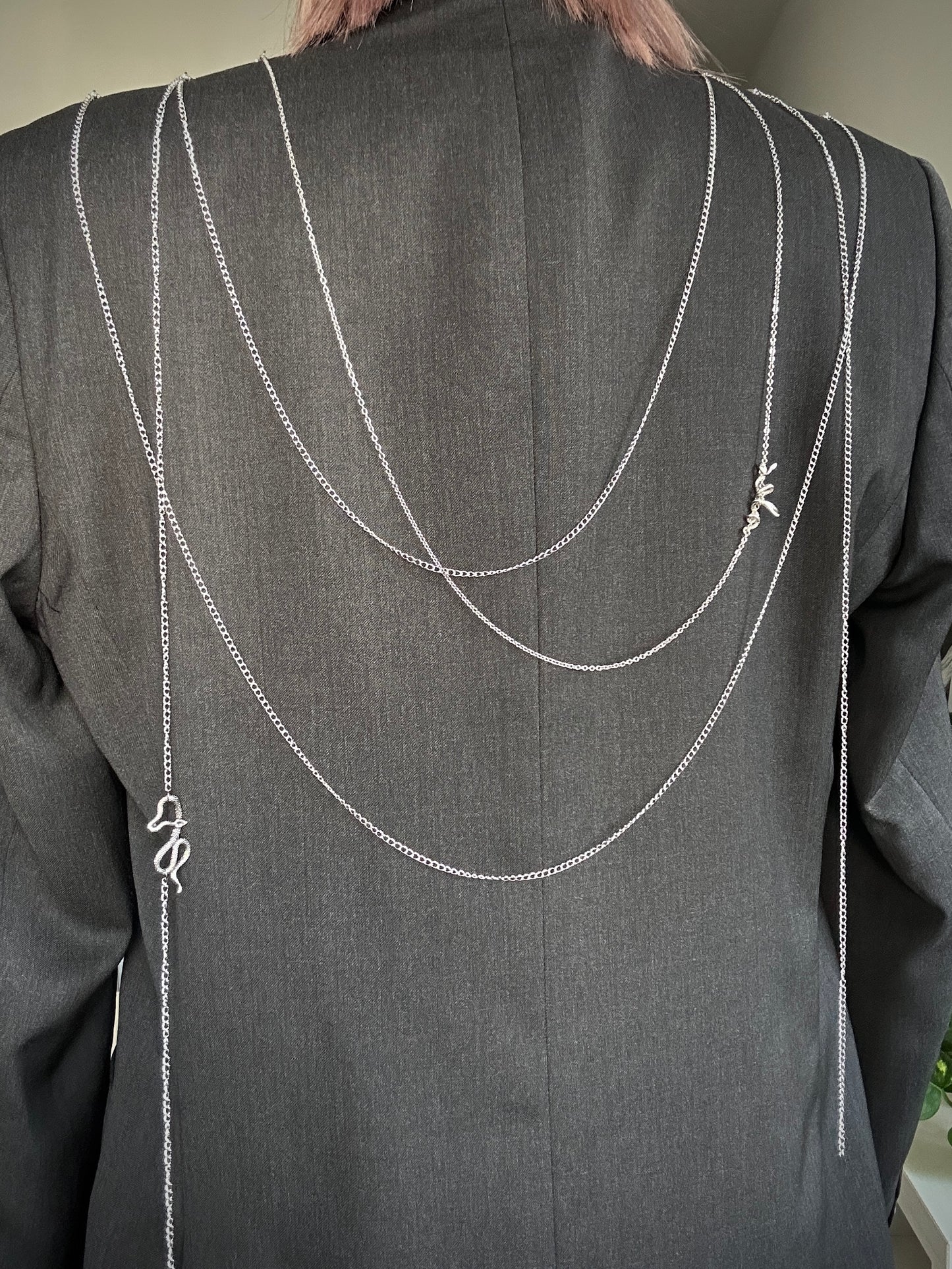 Upcycled blazer DARK WIDOW grey snake
