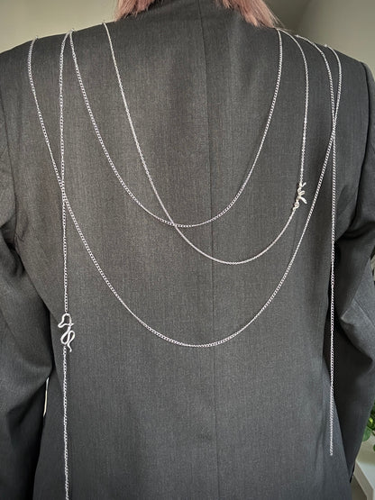 Upcycled blazer DARK WIDOW grey snake