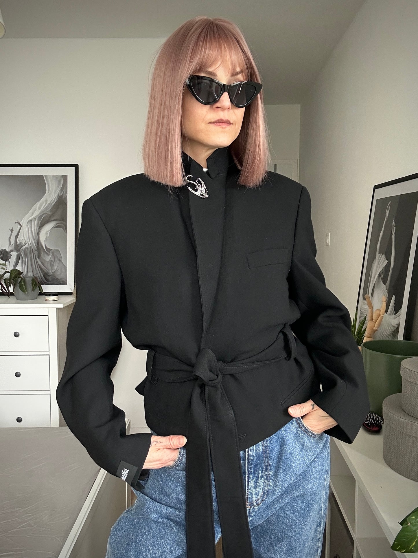 Upcycled coat RENEWAL black