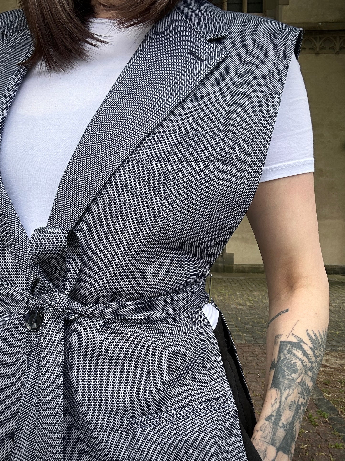 Upcycled vest TAINTED LOVE light blue