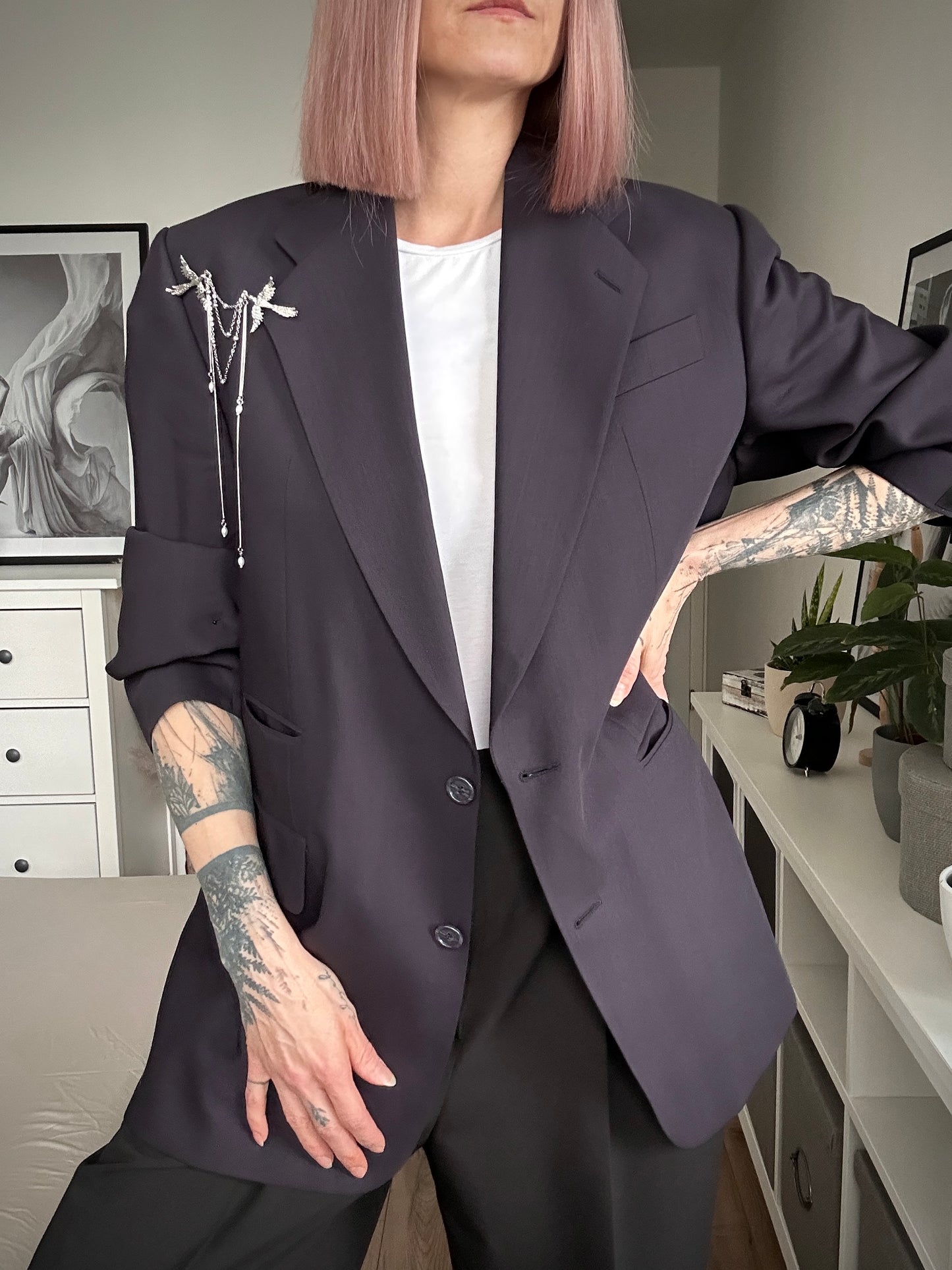 Upcycled blazer MINIMALIST ICON purple