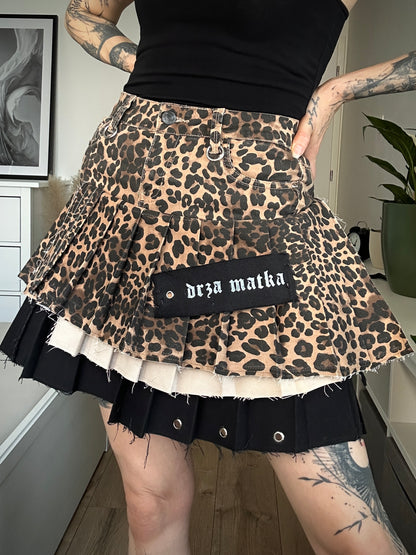 Upcycled skirt DENIM LEO brown