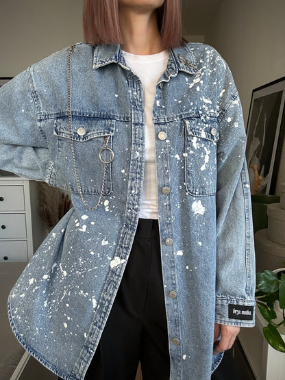 Upcycled denim shirt DARK MOTH