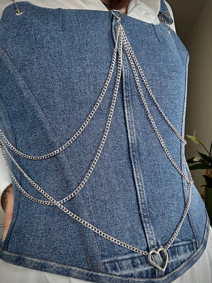 Upcycled corset DENIM SPIRIT